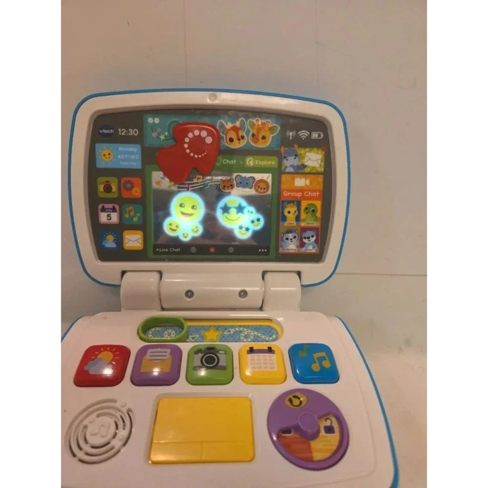 VTech Toddler Tech Laptop Interactive Educational Toy Computer - Blue/White